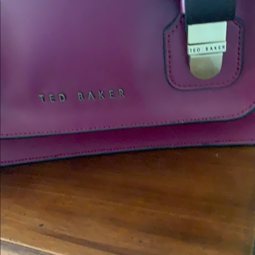 Sale Ends Midnight‼️ Ted Baker Purple & Dark Brown Laptop Satchel - Picture 4 of 7